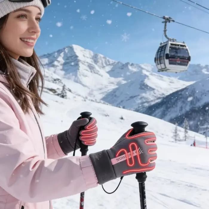 Gants chauffants USB, gants chauds d'hiver pour la moto