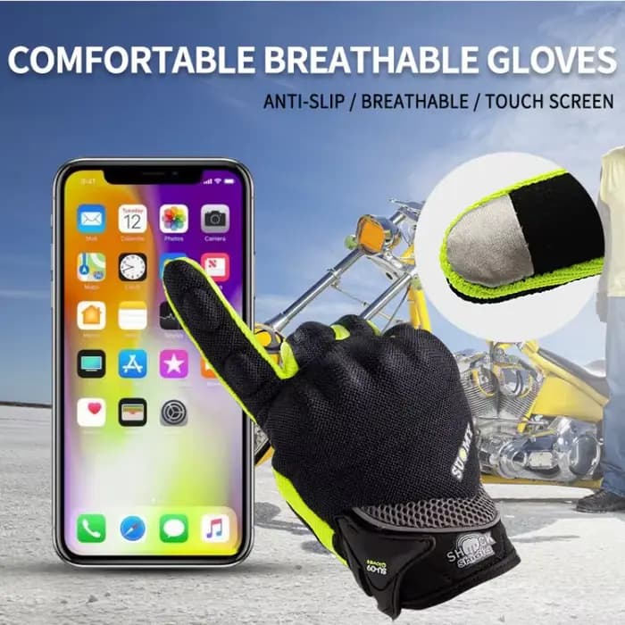Gants de course respirants à doigts complets pour moto