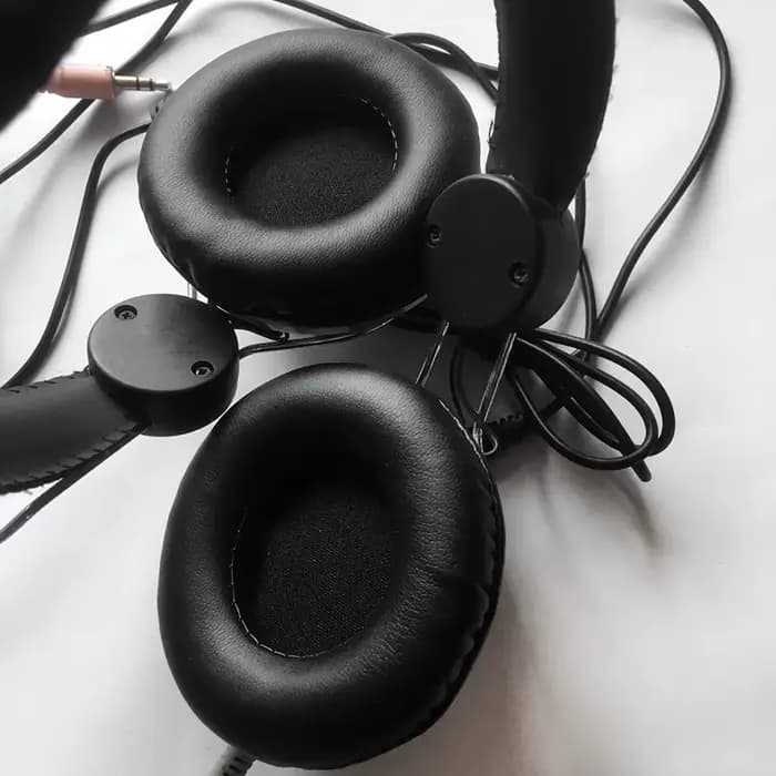 Coussinets d'oreille en mousse de cuir éponge pour casque
