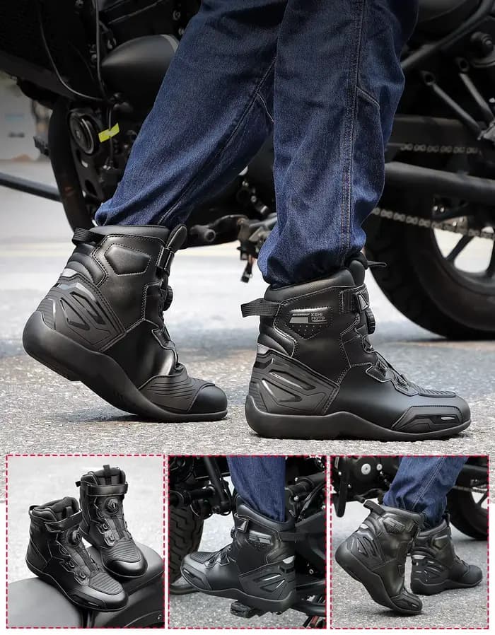 Bottes de protection de la cheville pour hommes, système de fermeture à cadran, imperméables, pour l'extérieur, UTV, ATV, moto, motocross, conduite tout-terrain