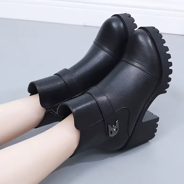 Bottes de moto à talon épais de 8 cm