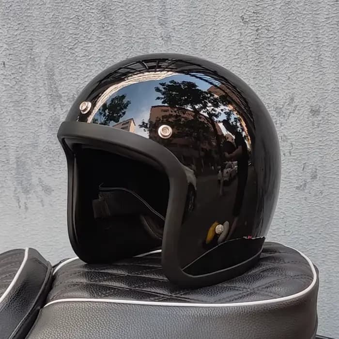 Casque de moto à face ouverte rétro