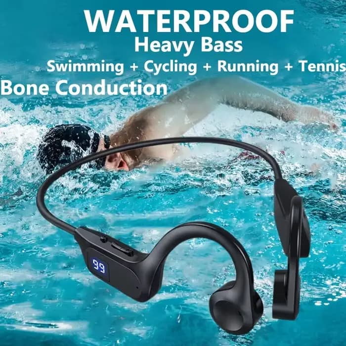 Écouteurs sans fil à Conduction osseuse, oreillettes de Sport, de natation, compatibles Bluetooth, mains libres, avec micro, pour la course à pied, X7