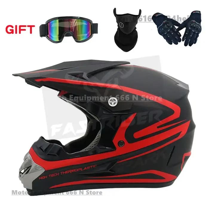 Casque de moto Casque de course tout-terrain Casque de vélo de montagne pour hommes et femmes toutes saisons avec