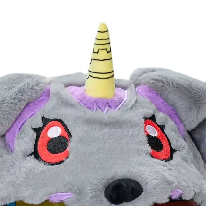 Housse de casque de moto Kawaii Digimon Gabumon en peluche, protection intégrale pour casque intégral, décoration de casque de moto anime