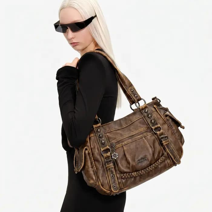 Sac fourre-tout vintage Y2K pour motardes