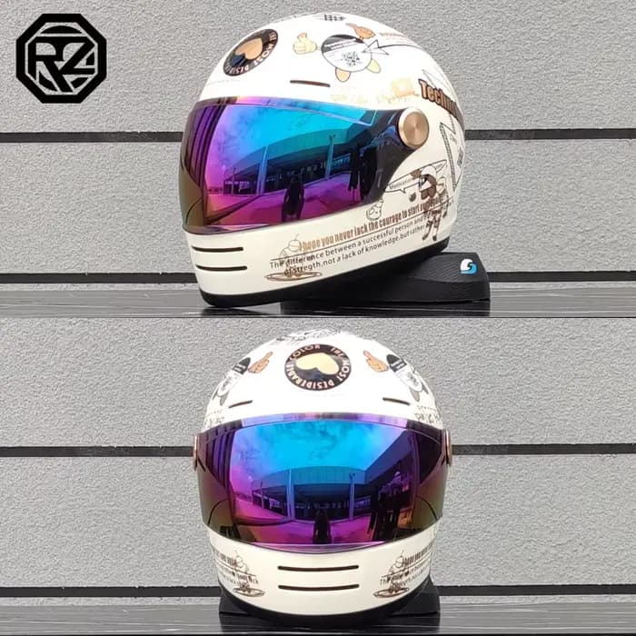 Casque intégral de Moto rétro approuvé DOT