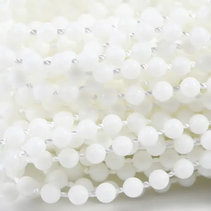 Accessoires de rideau de 10 mètres avec connecteurs, corde de rideau en plastique blanc, cordon de traction, chaîne de perles aveugles