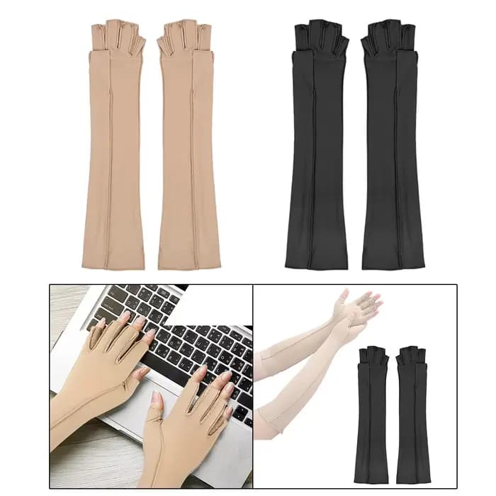 Gants de compression longs antidérapants et confortables pour adultes, pour le jeu, le piano, le sport, l'ordinateur, l'escalade et l'entraînement