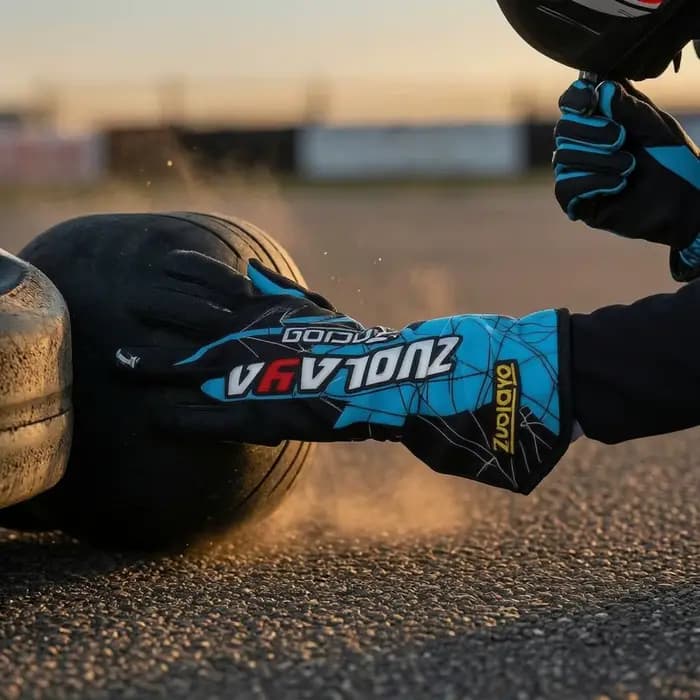 Gants de karting à manchette élastique