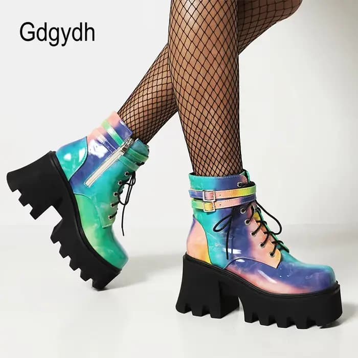 Gdgydh-Bottes de moto colorées pour femmes