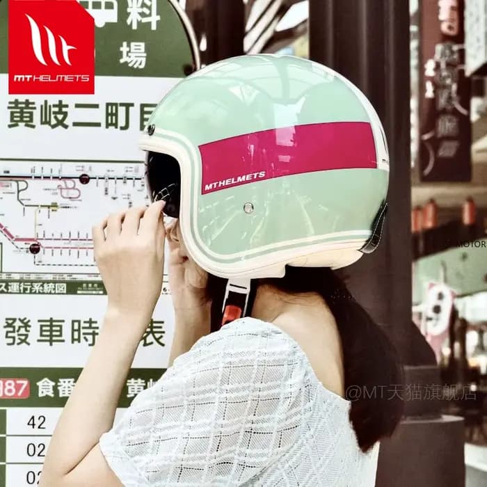 Casque de moto rétro MT JET pour l'été