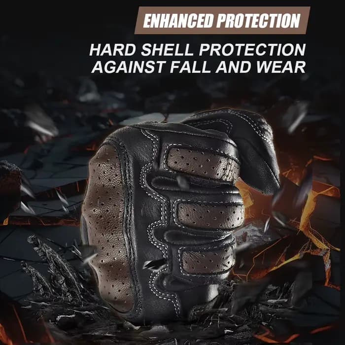 Avec CE approuvé été rétro en cuir perforé gants de Moto hommes femmes doigt complet Motocross Dirt Biker gant Guantes