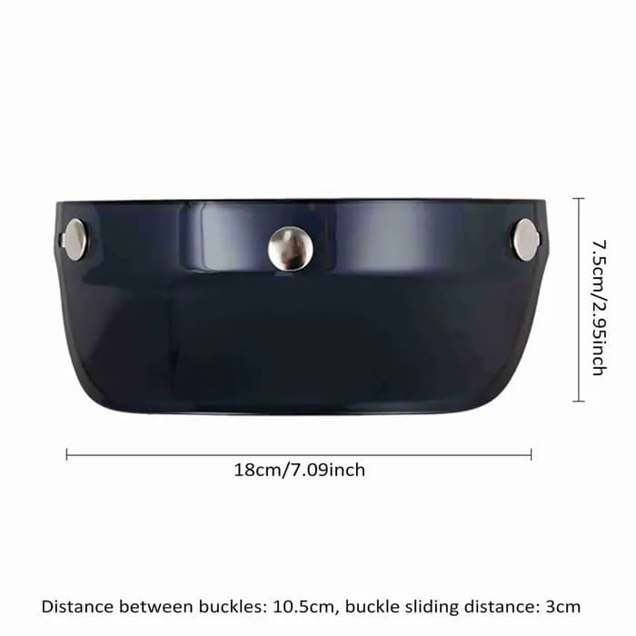 Visière de casque de moto réglable avec un design à trois boutons