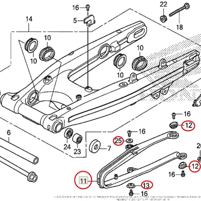 Kit d'espacement de curseur de chaîne de guidage de protection de bras oscillant