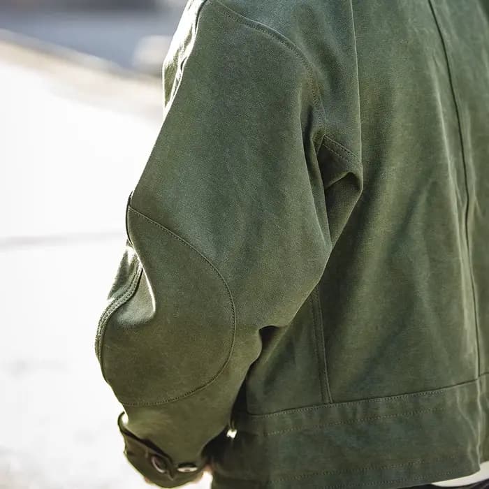 Maden rétro 16oz toile suédois moto vert veste poche Bomber