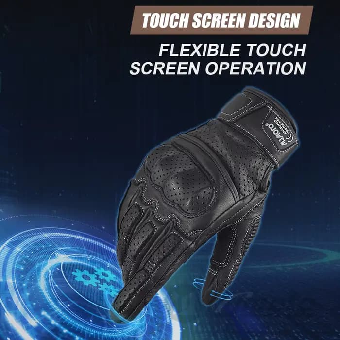 Gants de Moto classiques en cuir de chèvre