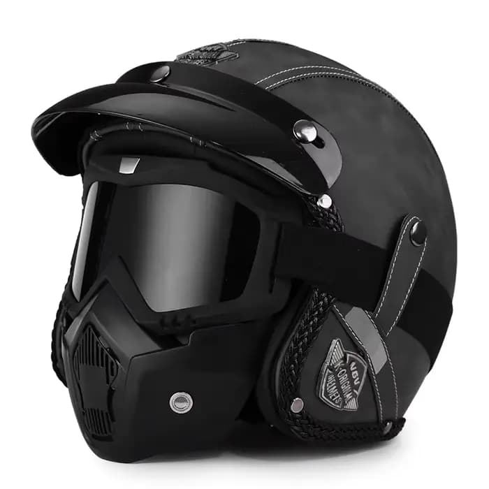Casque de moto vintage VGV amovible ​ Masque Cruiser 3/4