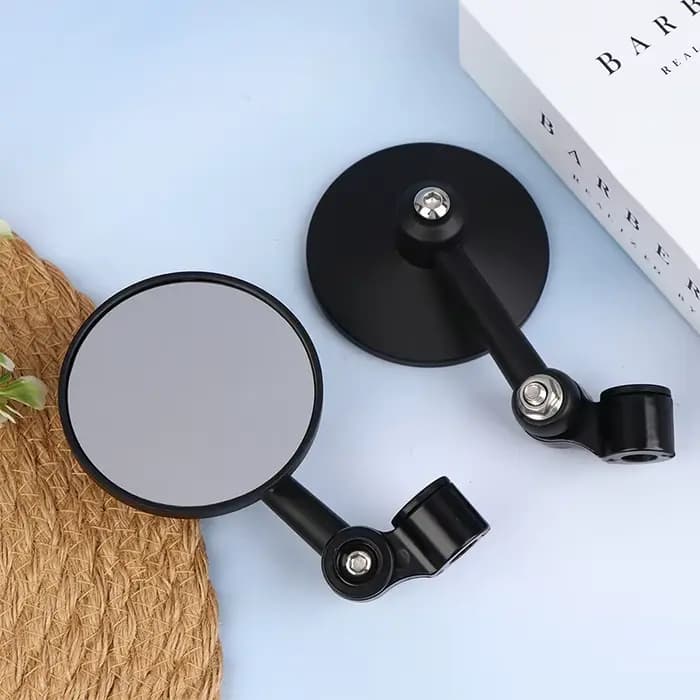1 paires d'accessoires de moteur rétroviseurs d'extrémité de barre ronde en alliage d'aluminium