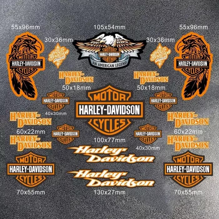 Ensemble d'autocollants emblèmes Harley Davidson - Lettres adhésives réfléchissantes pour la décoration DIY de moto et de casque