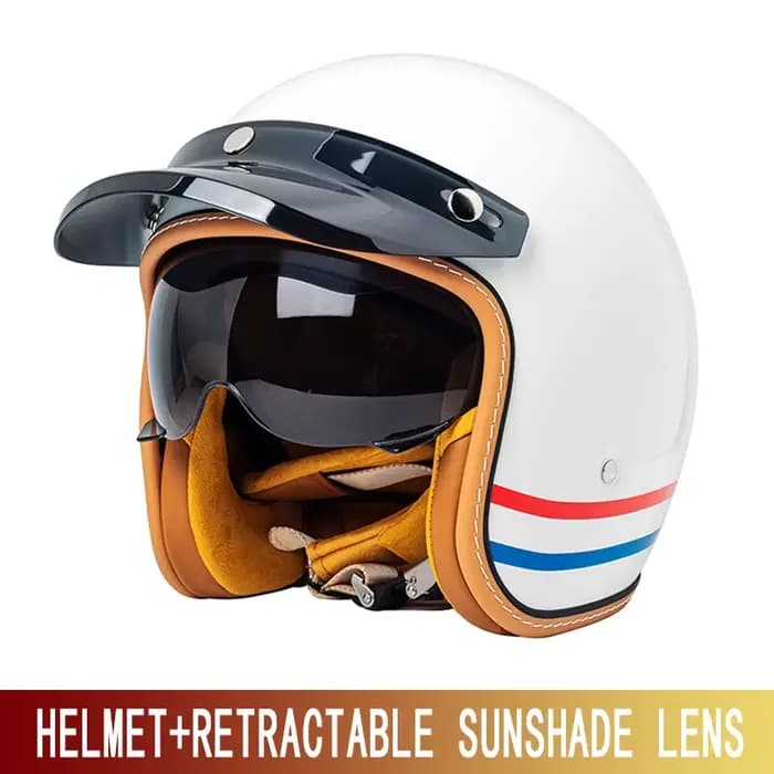 Casque trois-quarts moto cavalier pédale