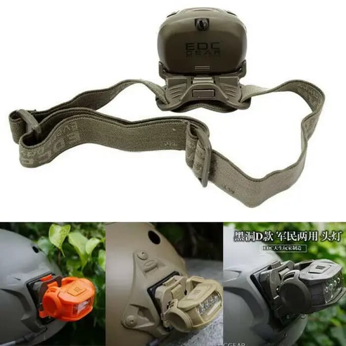 Lampe frontale tactique pour casque