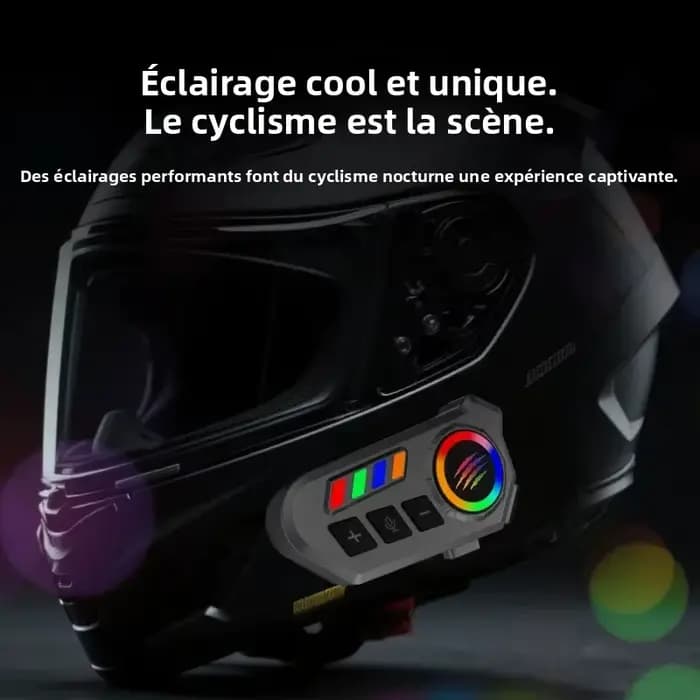 Casque de moto intelligent, casque avec suppression du bruit stéréo Hi-Fi, commande vocale, lecture et appels de musique mains libres