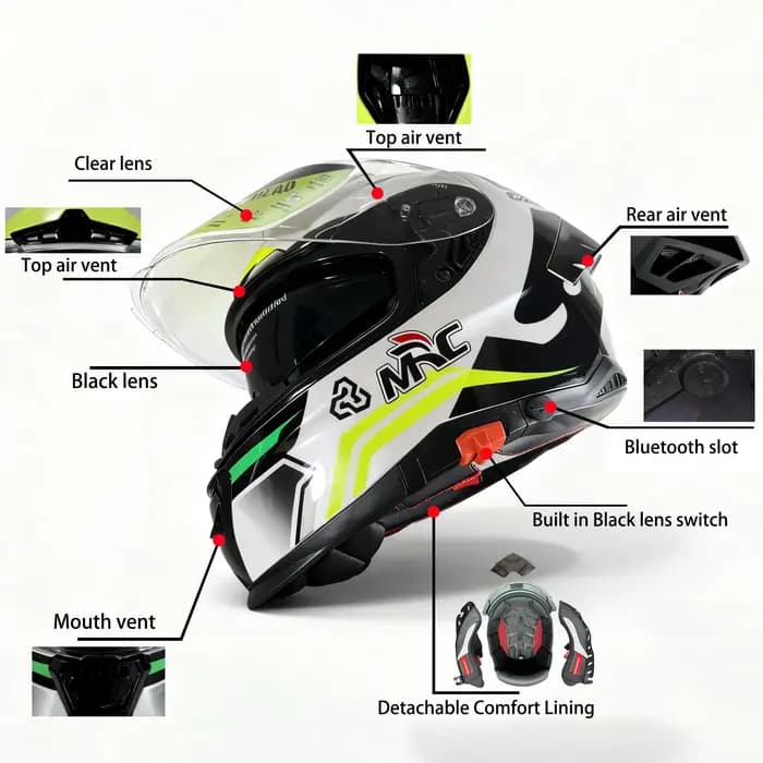 Casque intégral de moto MAC