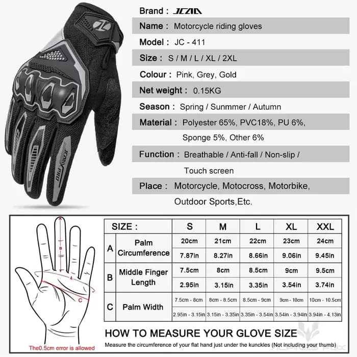 Gants de Moto à doigt complet
