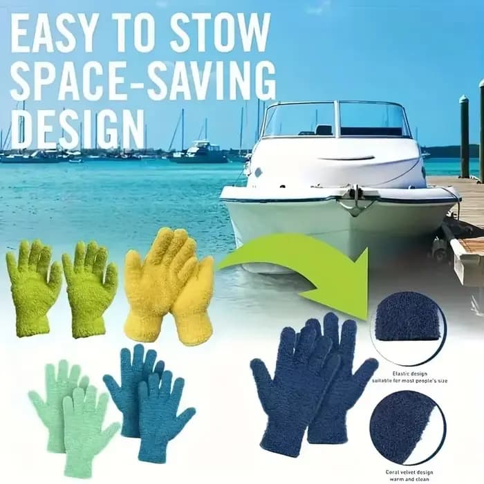 1 paire de gants de dépoussiérage en microfibre