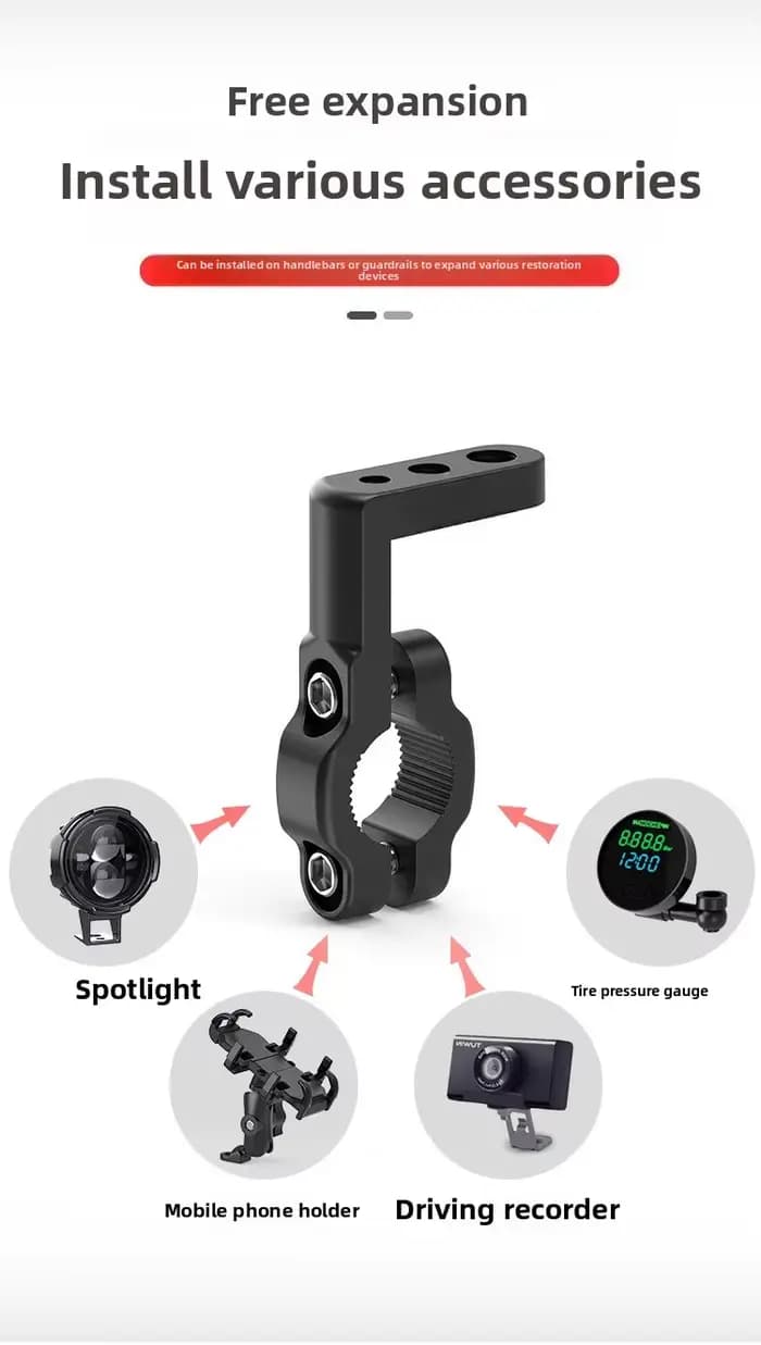 Support de guidon de moto en aluminium