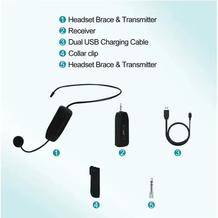 Casque microphone sans fil casque sans fil et micro portable 2 en 1 microphones casque 2.4G sans fil