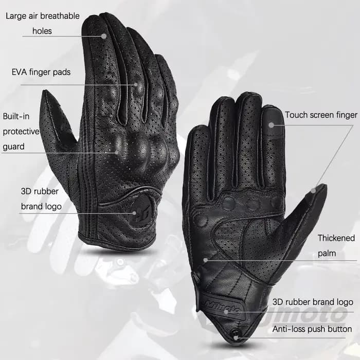 Gants de Moto en cuir rétro