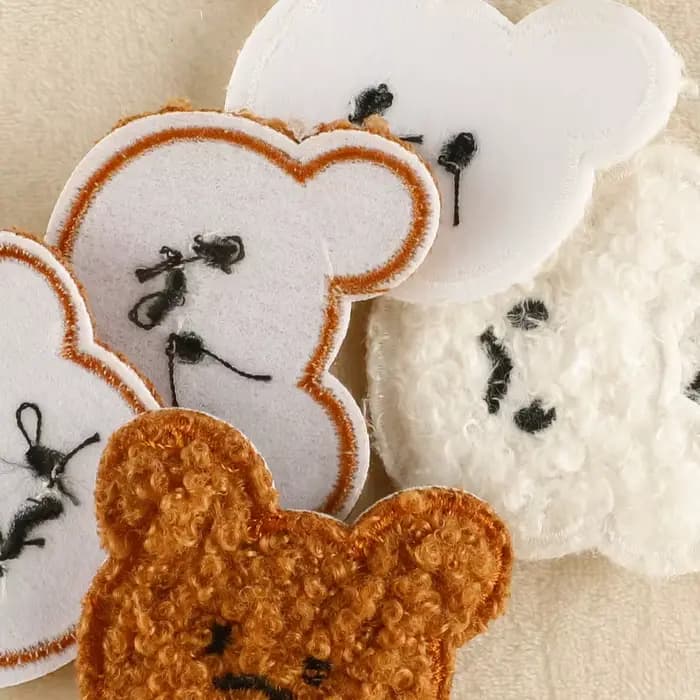 Broderie de dessin animé mignon, broderie de serviettes, accessoires d'ours en peluche, patchs, sacs, tissu, chaussures, chapeaux, accessoires vestimentaires