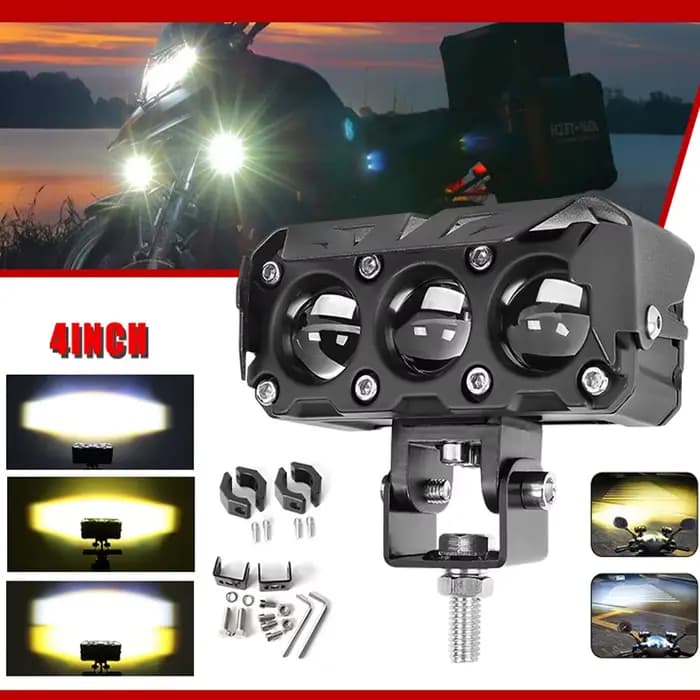 Phare LED auxiliaire pour motos 12V