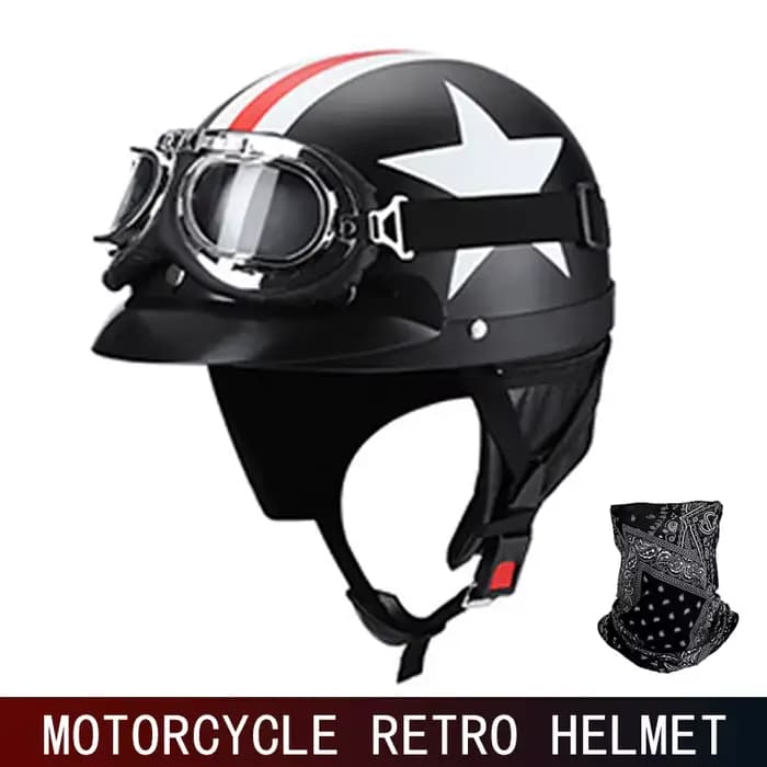 Casque de moto rétro, demi-casque
