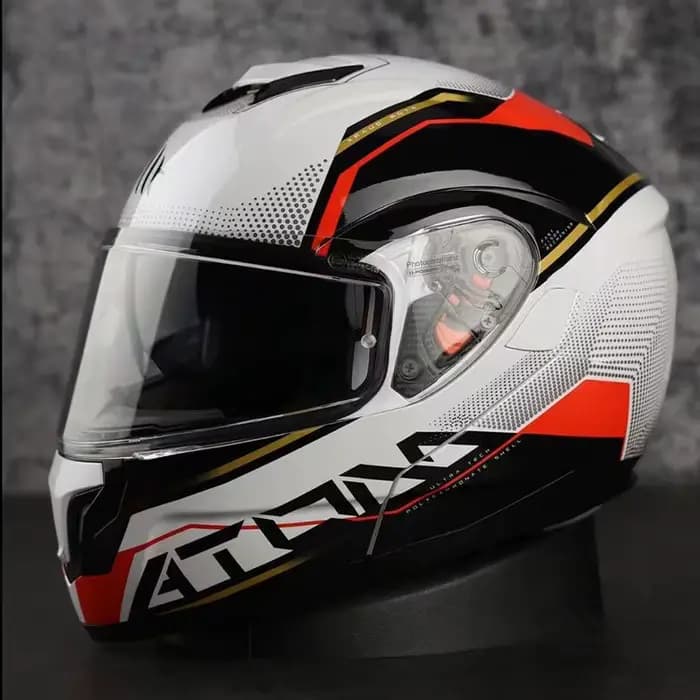 Casque rabattable brillant/mat pour moto Mt Atom Sv M-4Xl