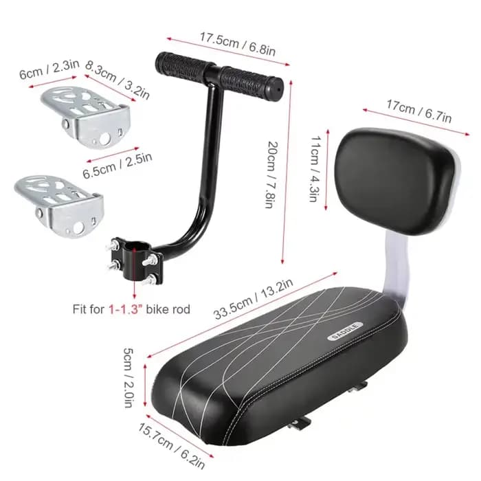 Accessoires de Cycle pièces Bicicleta vélo siège arrière selle enfant avec poignée de dossier accoudoir repose-pieds pédale