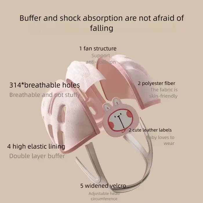 Casque de sécurité pour bébé, sans bosses, Protection à 360 degrés, protecteur de tête réglable pour bébé, Ultra-léger, absorbant les chocs