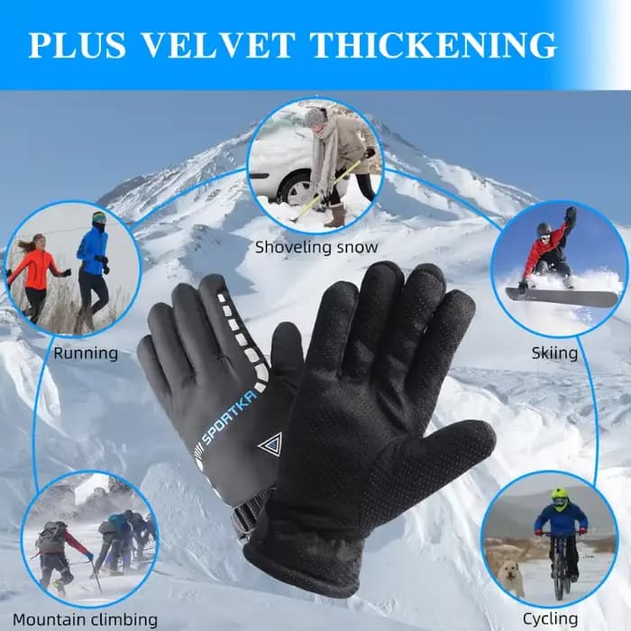 Gants de cyclisme d'hiver imperméables et antidérapants