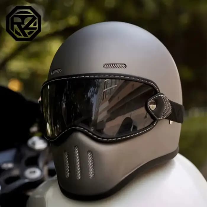 Casque de moto rétro intégral