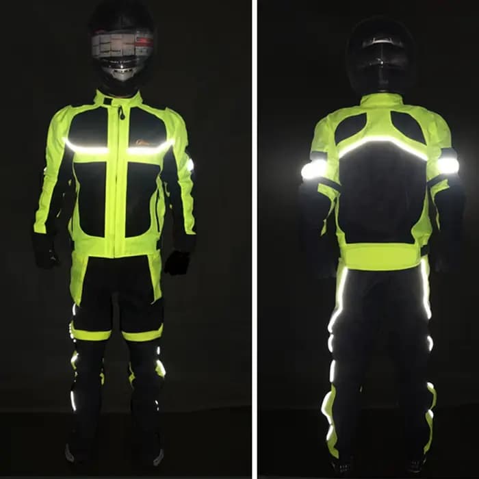 Veste de moto style d'été respirant Hurbike équitation armure de protection manteau nuit coulée iode vêtements de sécurité JK-21