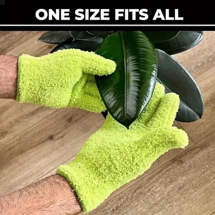 1 paire de gants de dépoussiérage en microfibre