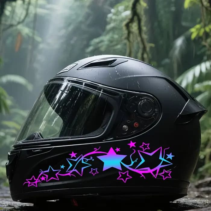 2 autocollants pour casque en forme d'étoile