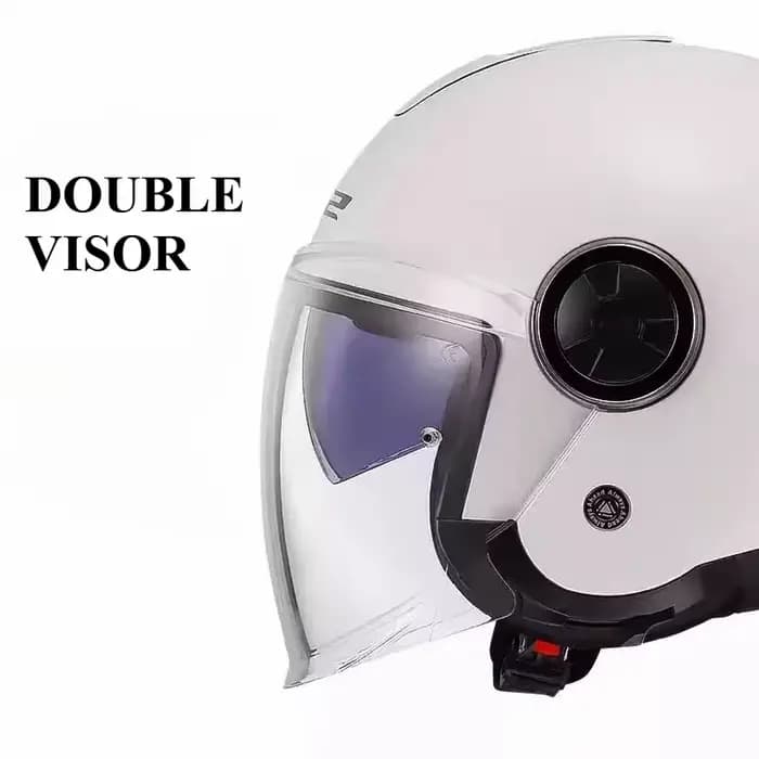 Casque Moto LS2 OF620 JET LS2 3/4 Ouvert Rose Double Visière Femme M