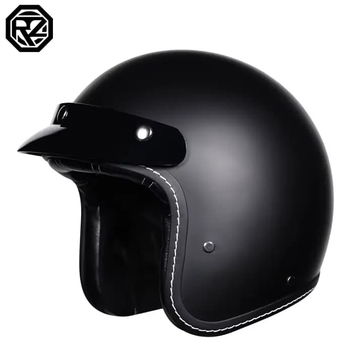 Casque de moto vintage 3/4 ouvert