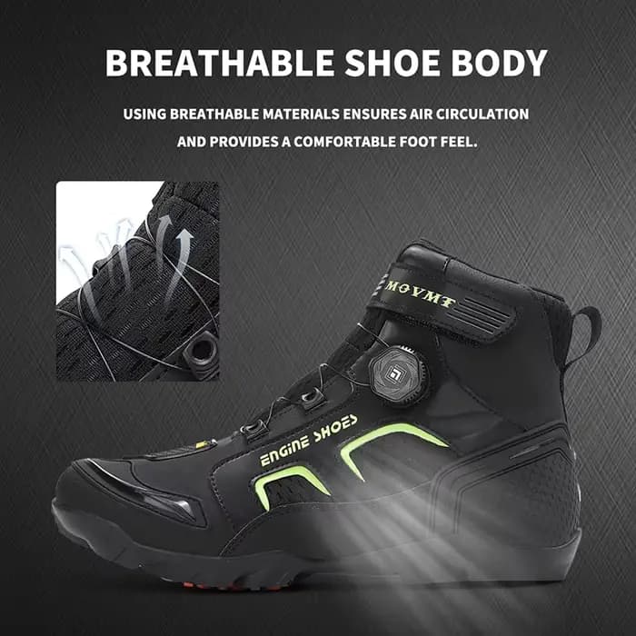 Chaussures de moto en cuir respirantes pour hommes