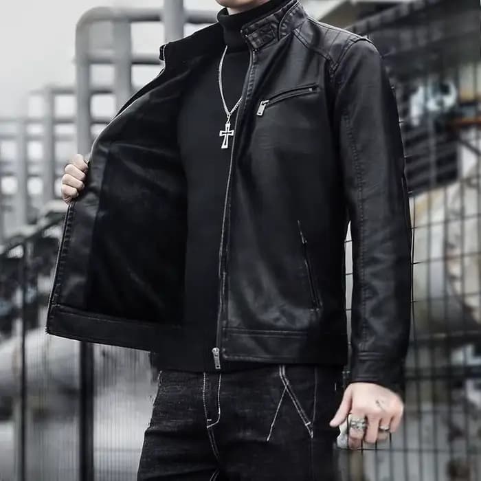 Nouvelle veste en cuir pour homme 2026