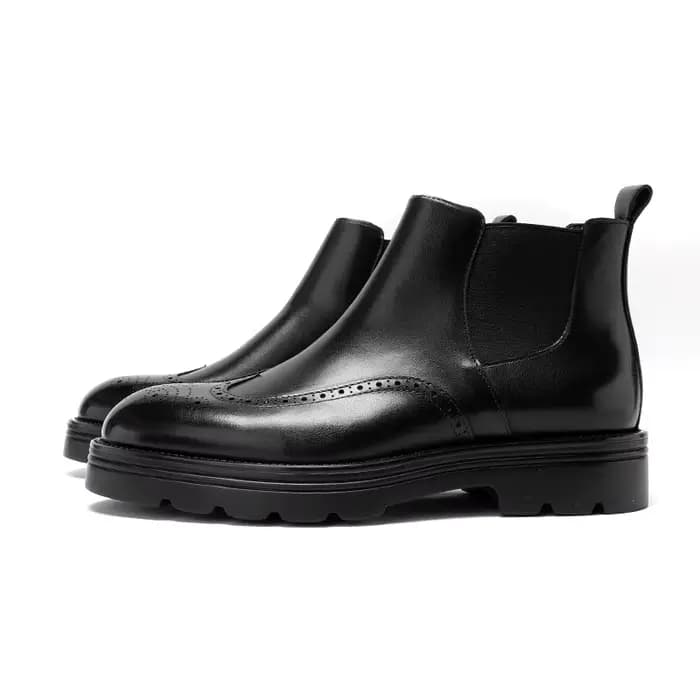Botte haute pour hommes avec cuir gaufré