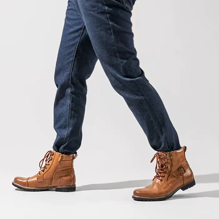Bottes de moto vintage rétro pour hommes